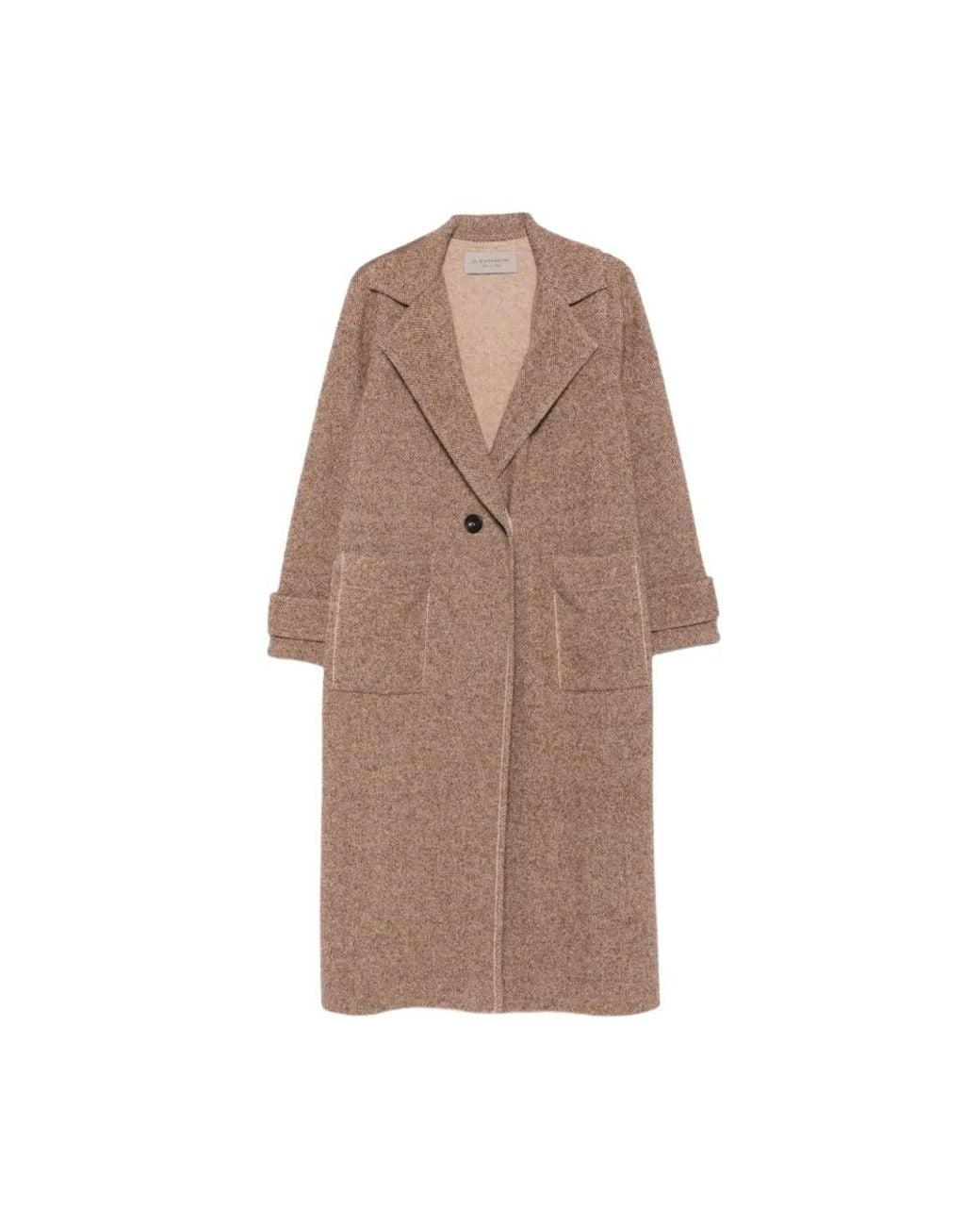 D.exterior Brown Single-Breasted Coats