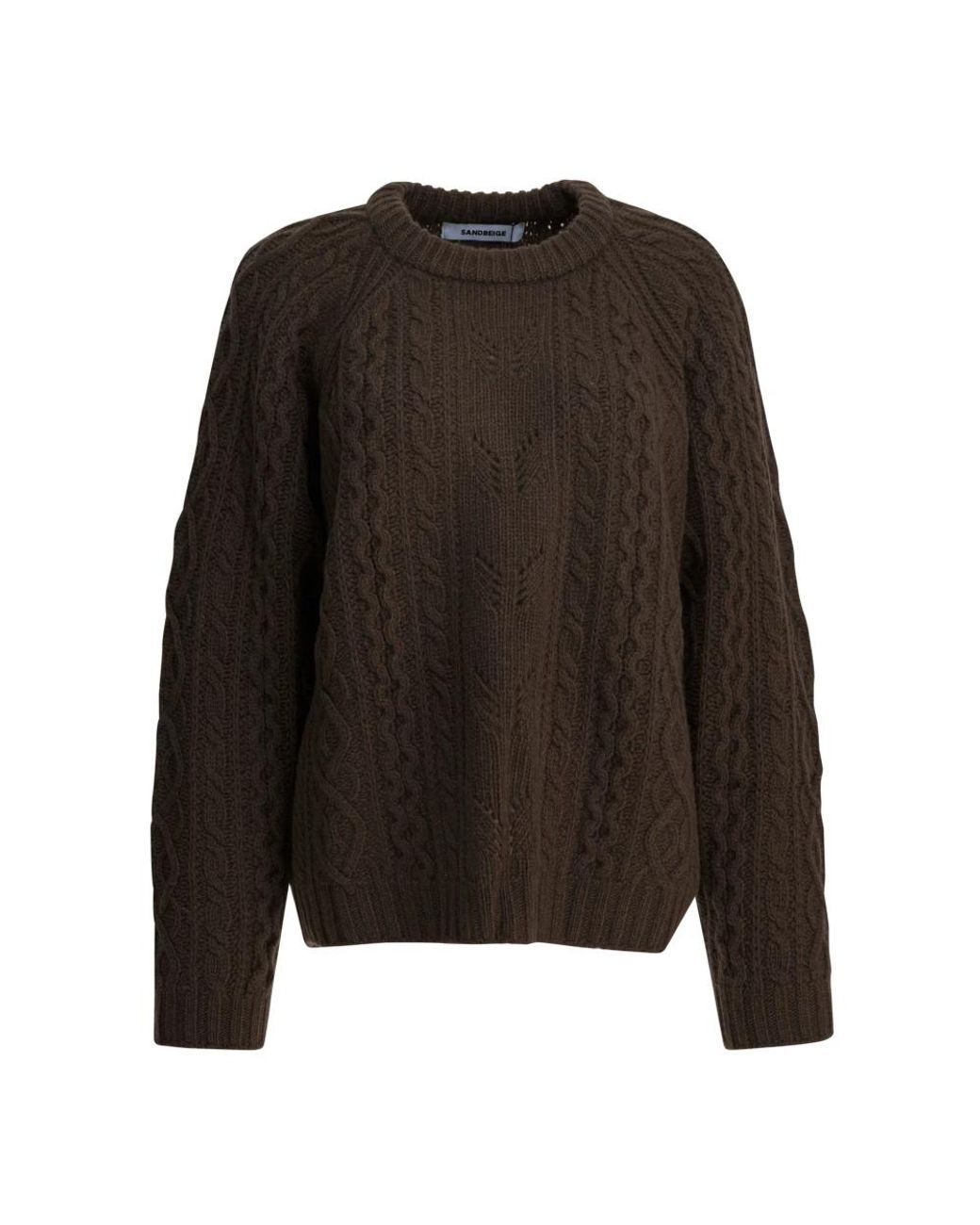 Sandbeige Truien & Vesten ,Bruin ,Wol Sbc 3Nt 03Ac Ronde Hals Gebreide Trui in het Brown