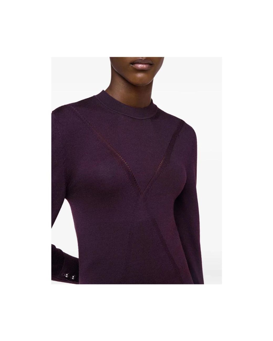 Rabanne Purple Round-Neck Knitwear
