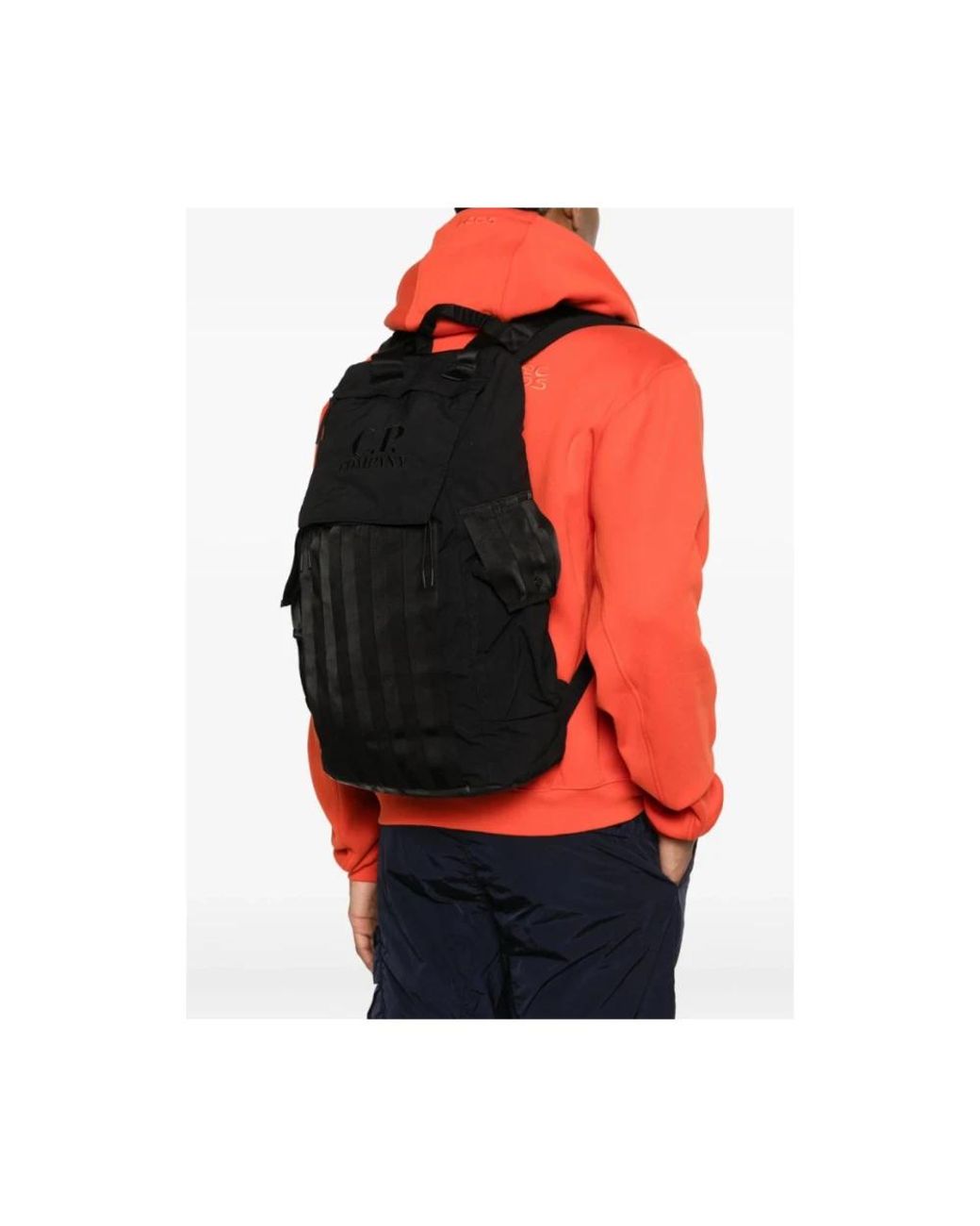 C P Company Black Branded Backpack for men