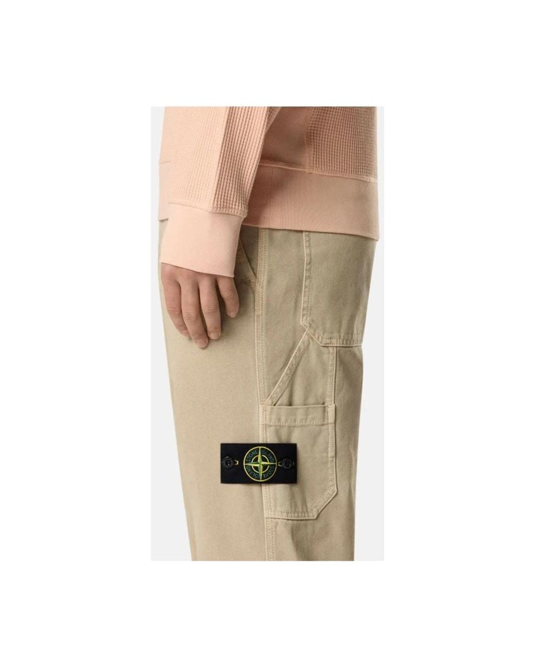 Stone Island Natural Straight Trousers for men