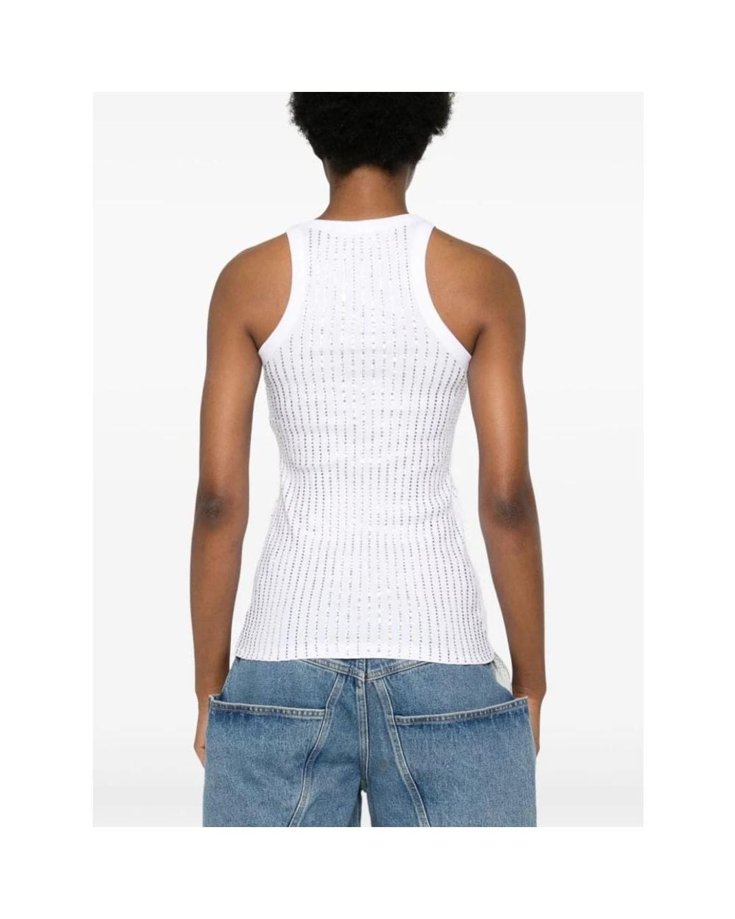 The Attico White Sleeveless Tops
