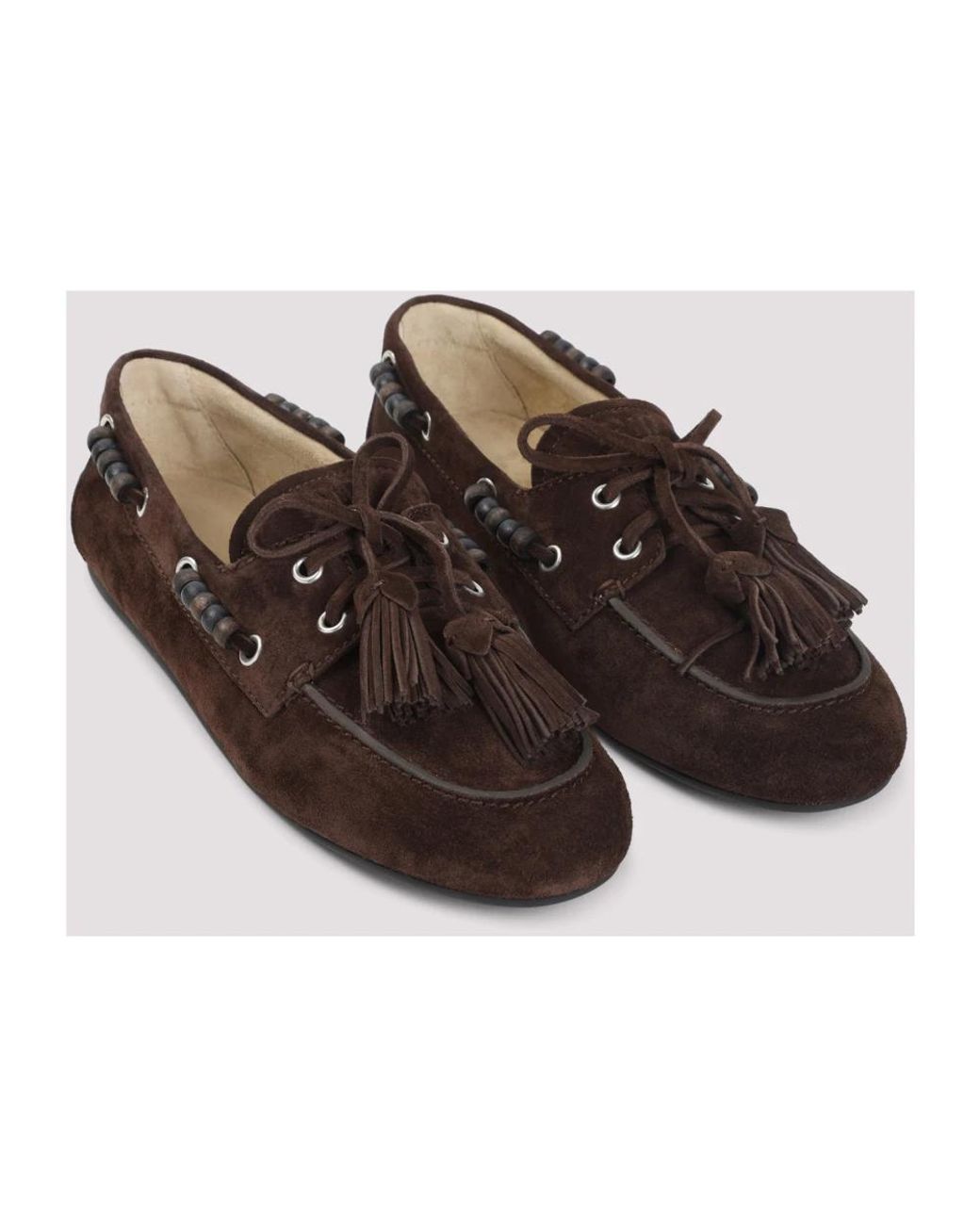 Miu Miu Brown Moro Suede Leather Loafer