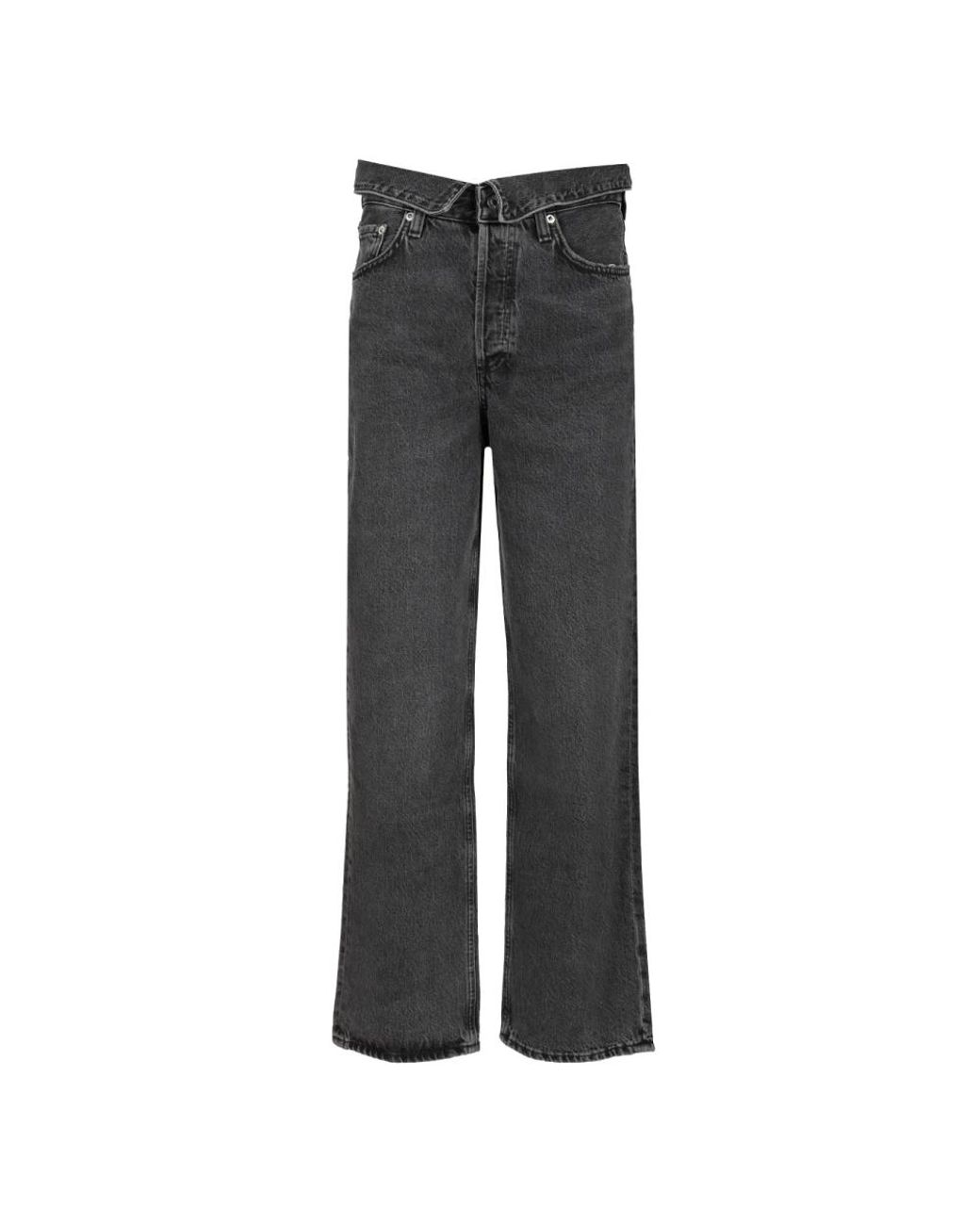 Agolde Gray Straight Jeans