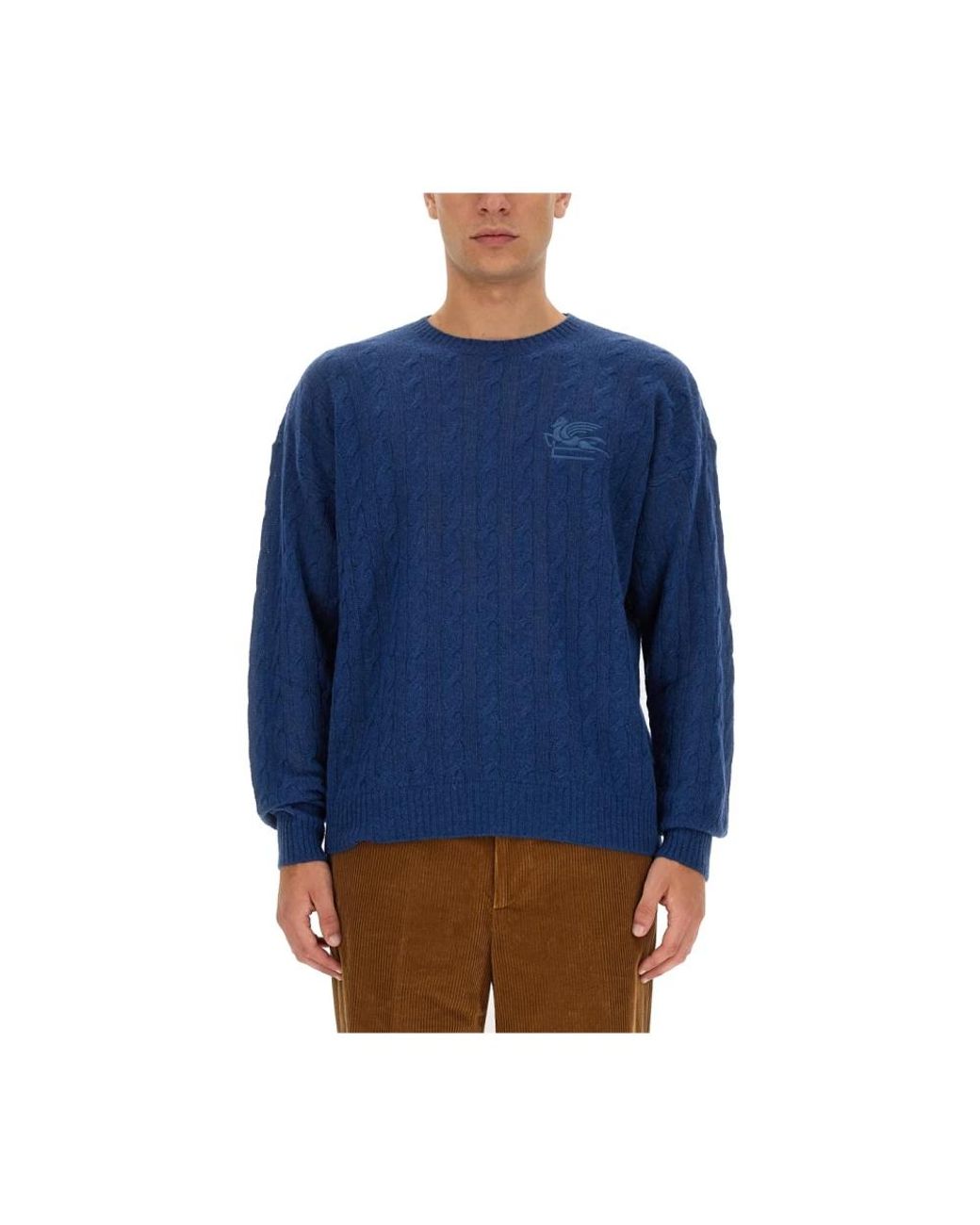 Etro Blue Cashmere Knitwear for men