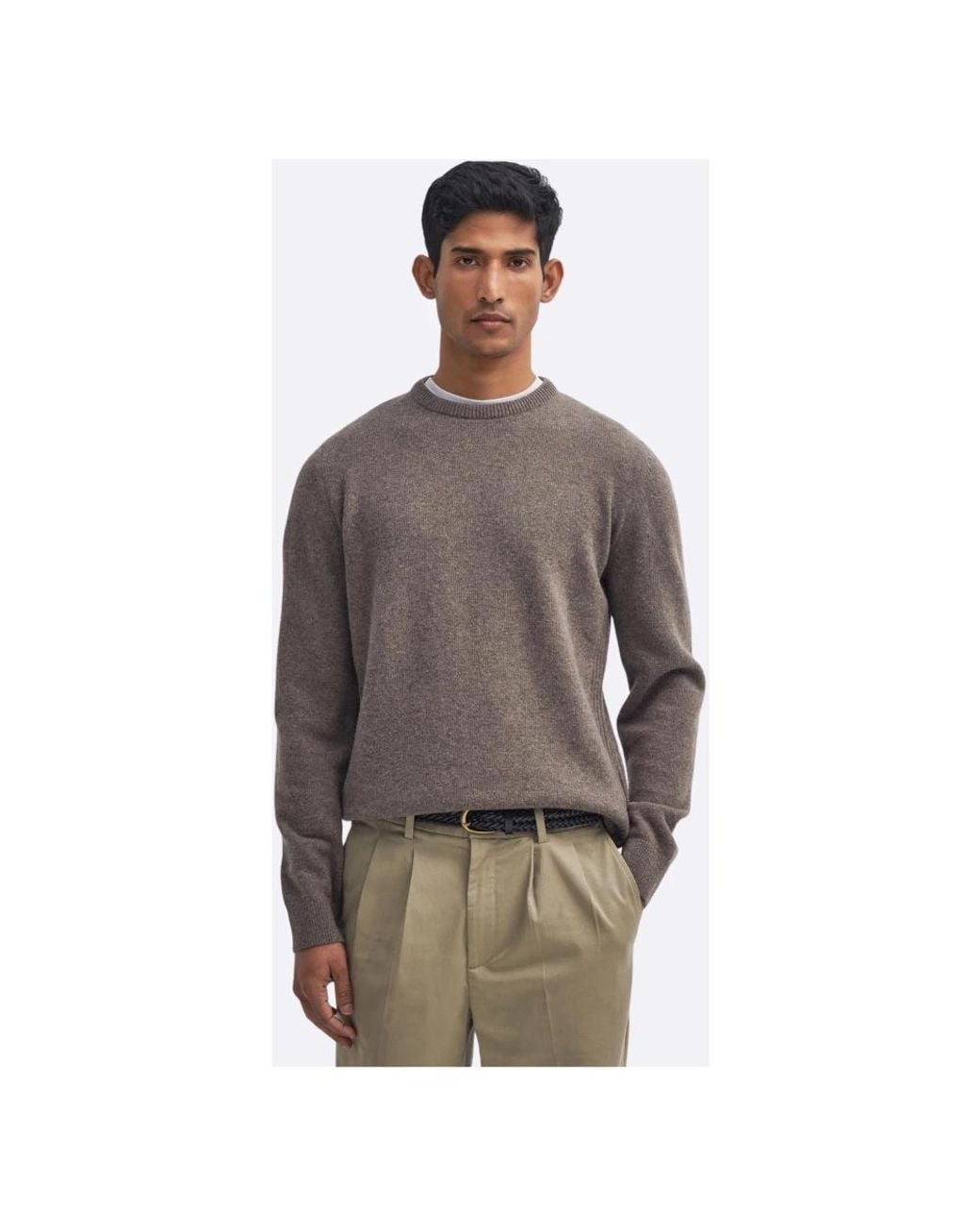 Barbour Gray Round-Neck Knitwear for men