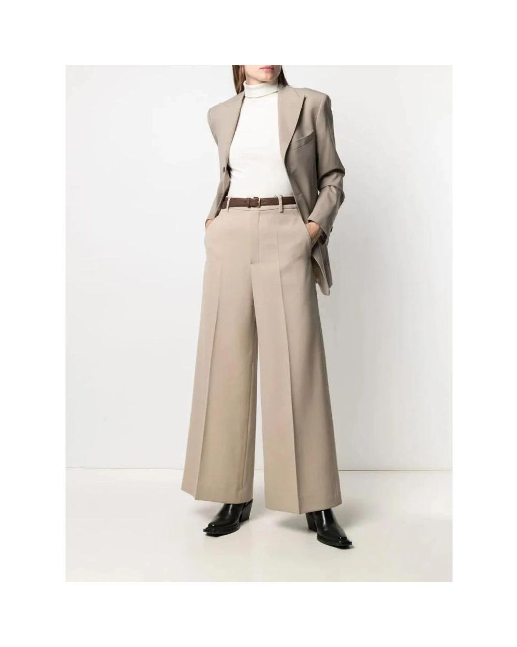 AMI Natural Wide Trousers