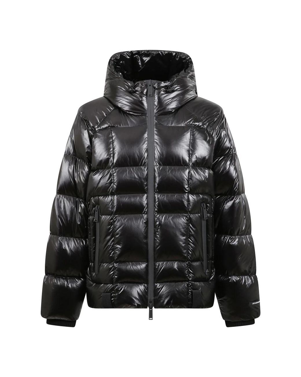 DSquared² Jassen ,Zwart ,Zwarte Technische Stof Hoodie Jas in het Black voor heren