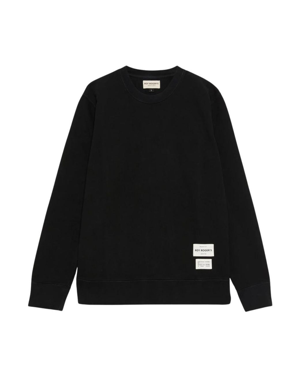 Roy Rogers Hoodies & Sweatvesten ,Zwart ,Katoen Contract Number Crew Neck Sweatshirt in het Black voor heren