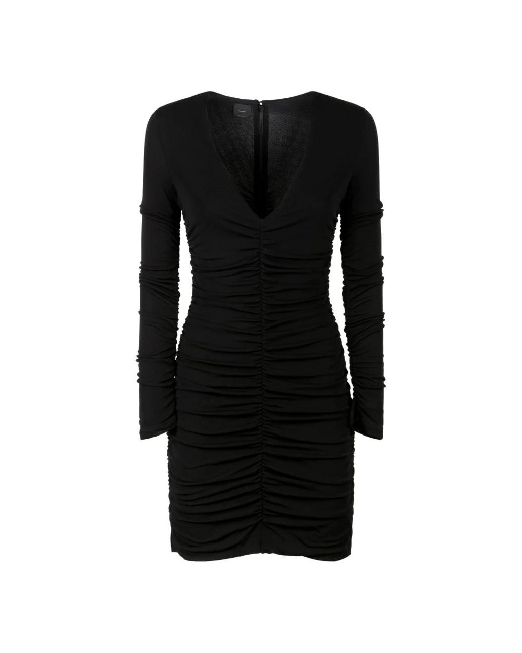 Pinko Kleedjes ,Zwart ,Zwarte Bodycon Jurk Met V-Hals in het Black