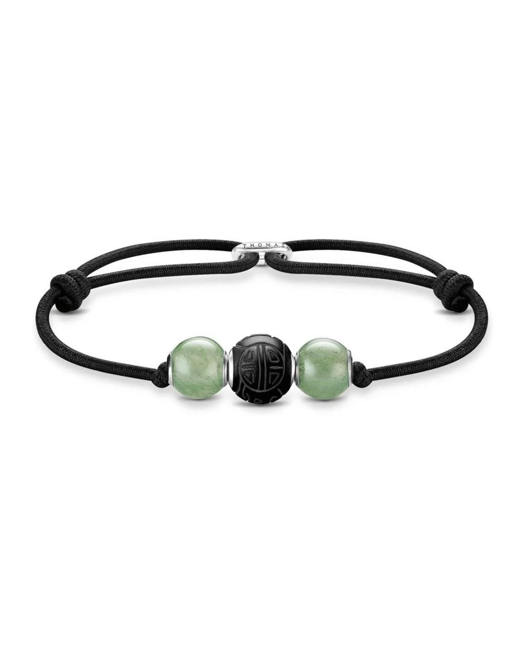 Thomas Sabo Accessoires ,Zwart ,Armband Bead Zwart, Groen A2079-811-11-L22V in het Black