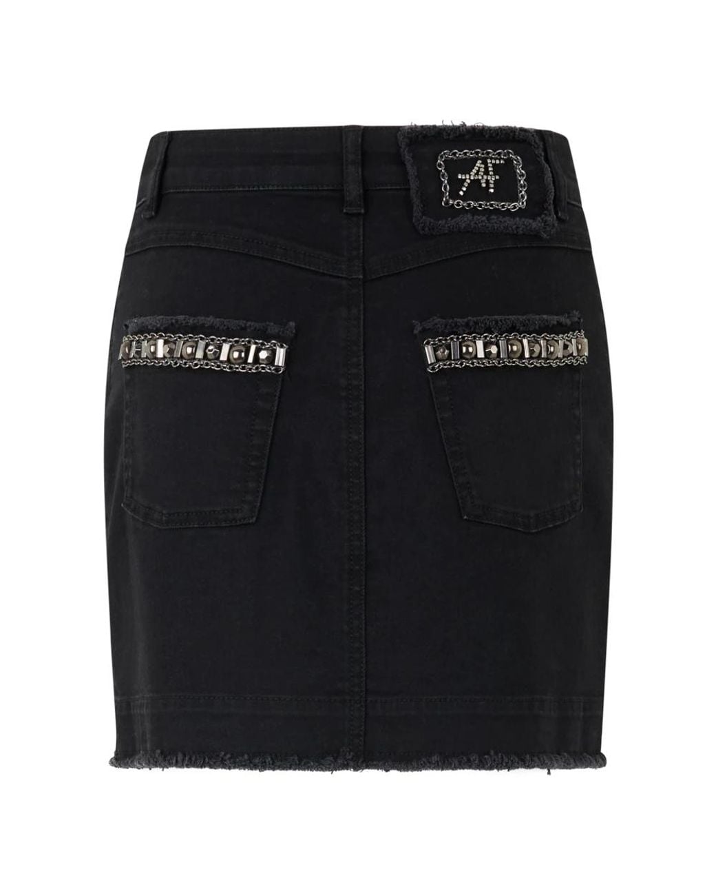 Alberta Ferretti Black Denim Skirts