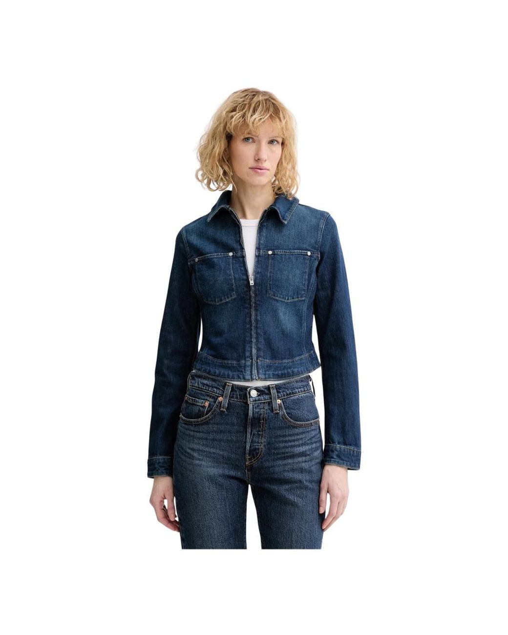 Levi's Blue Y2K Stretch Fitted Jacket