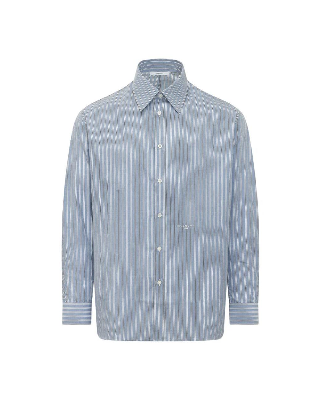 Givenchy Couture Seam Gestreepte Overshirt in het Blue voor heren