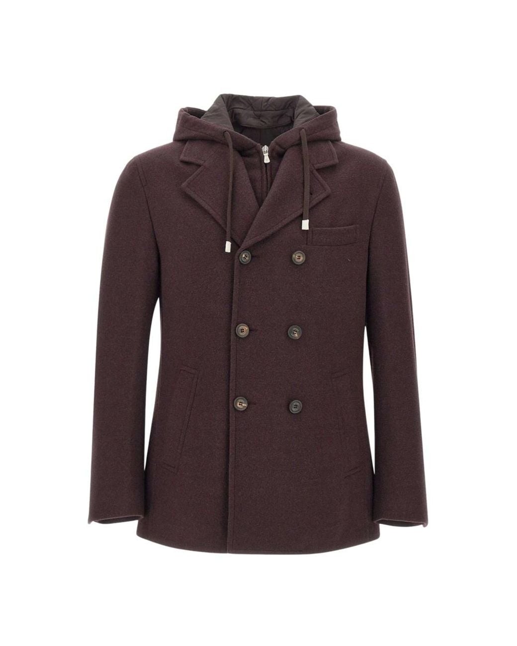 Eleventy Brown Double-Breasted Coats for men