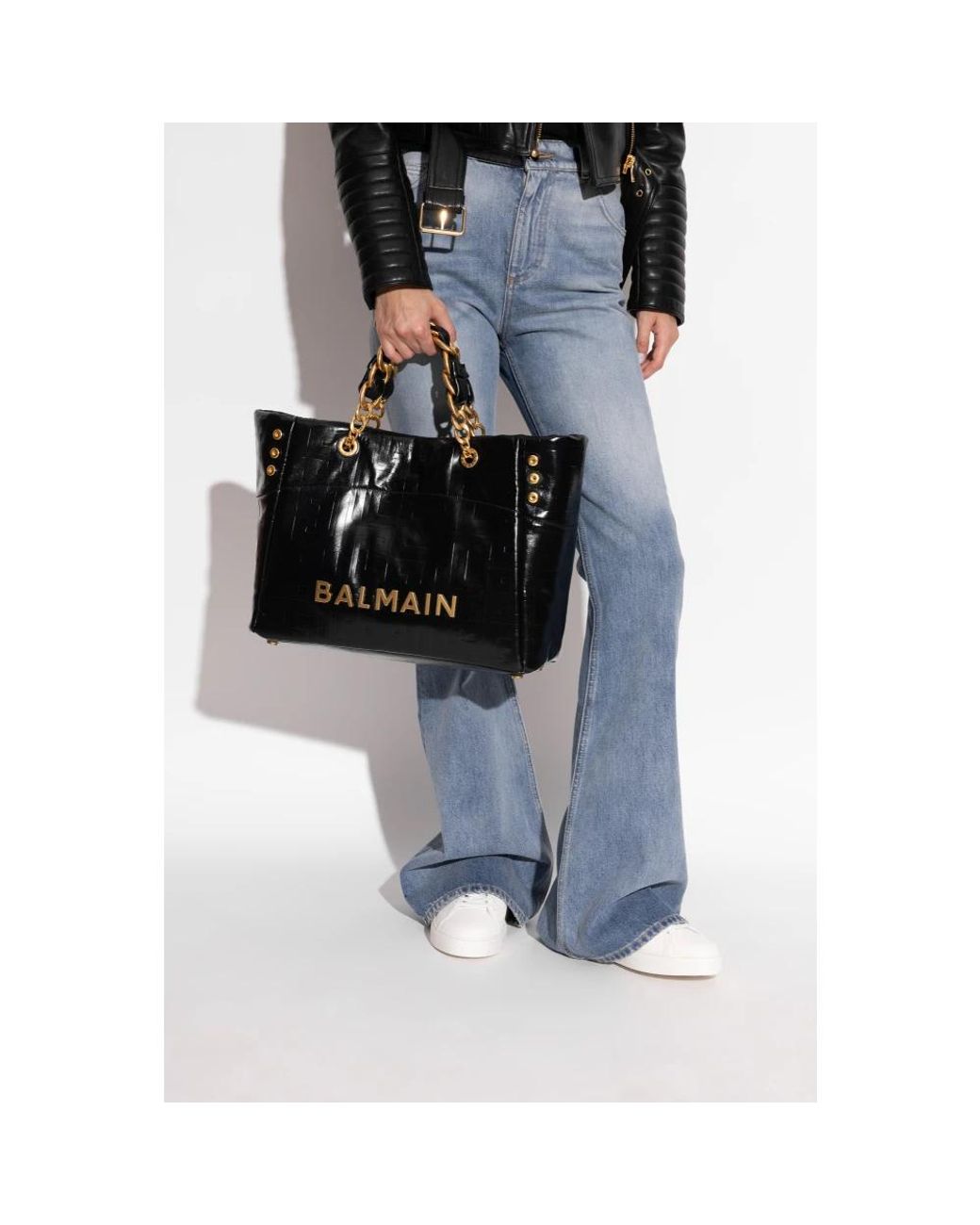 Balmain Black Shopping Bags