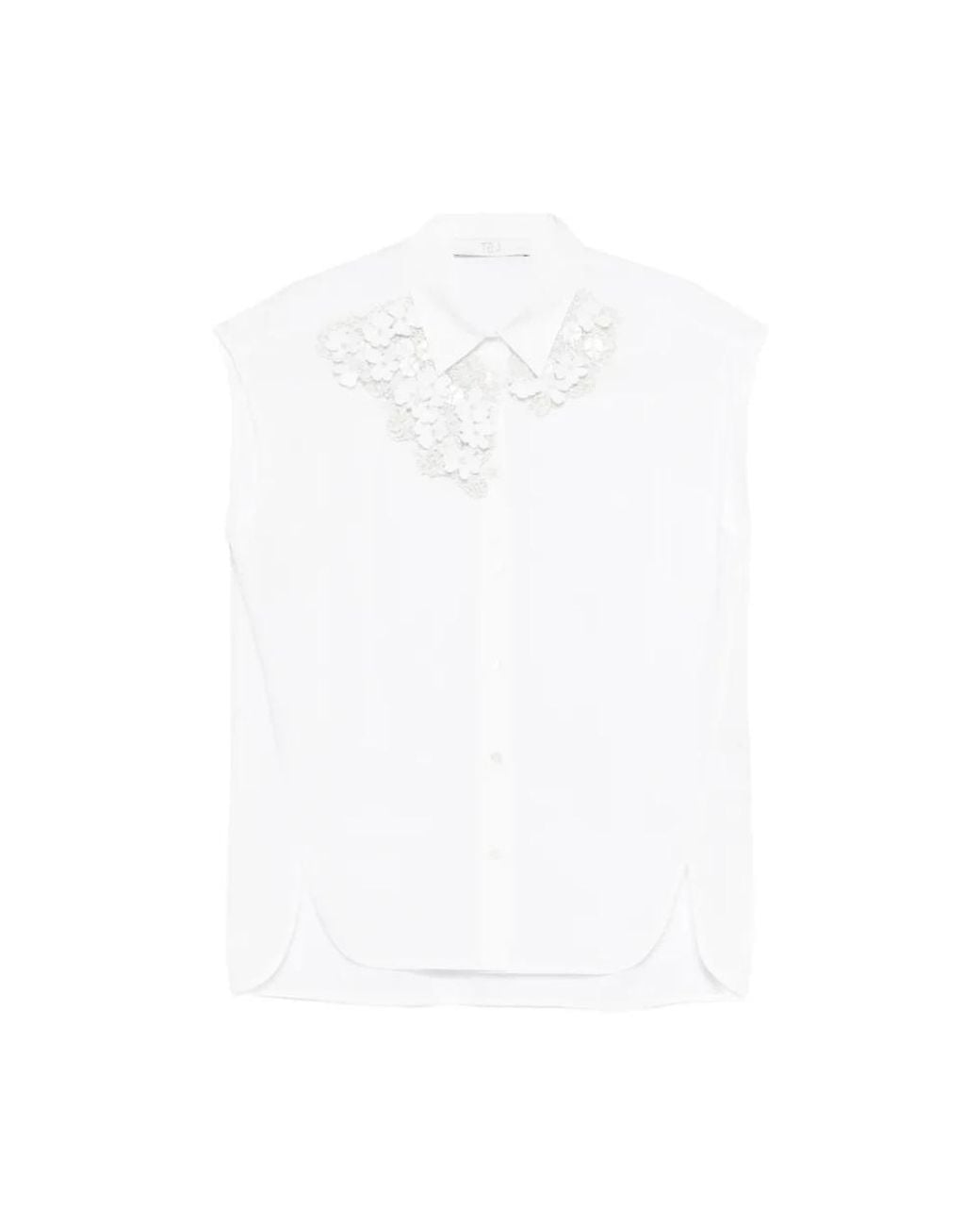 Tela Pura Bloemenblouse in het White