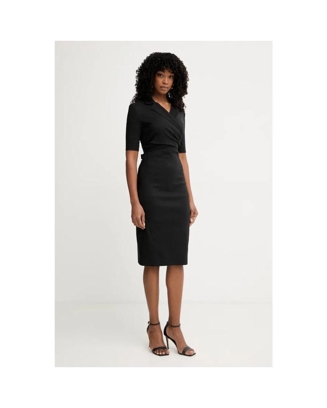Midi Dresses Pinko de color Black