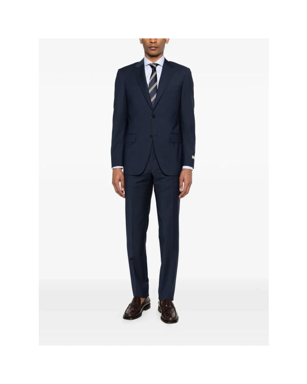Canali Blue Single Breasted Suits for men