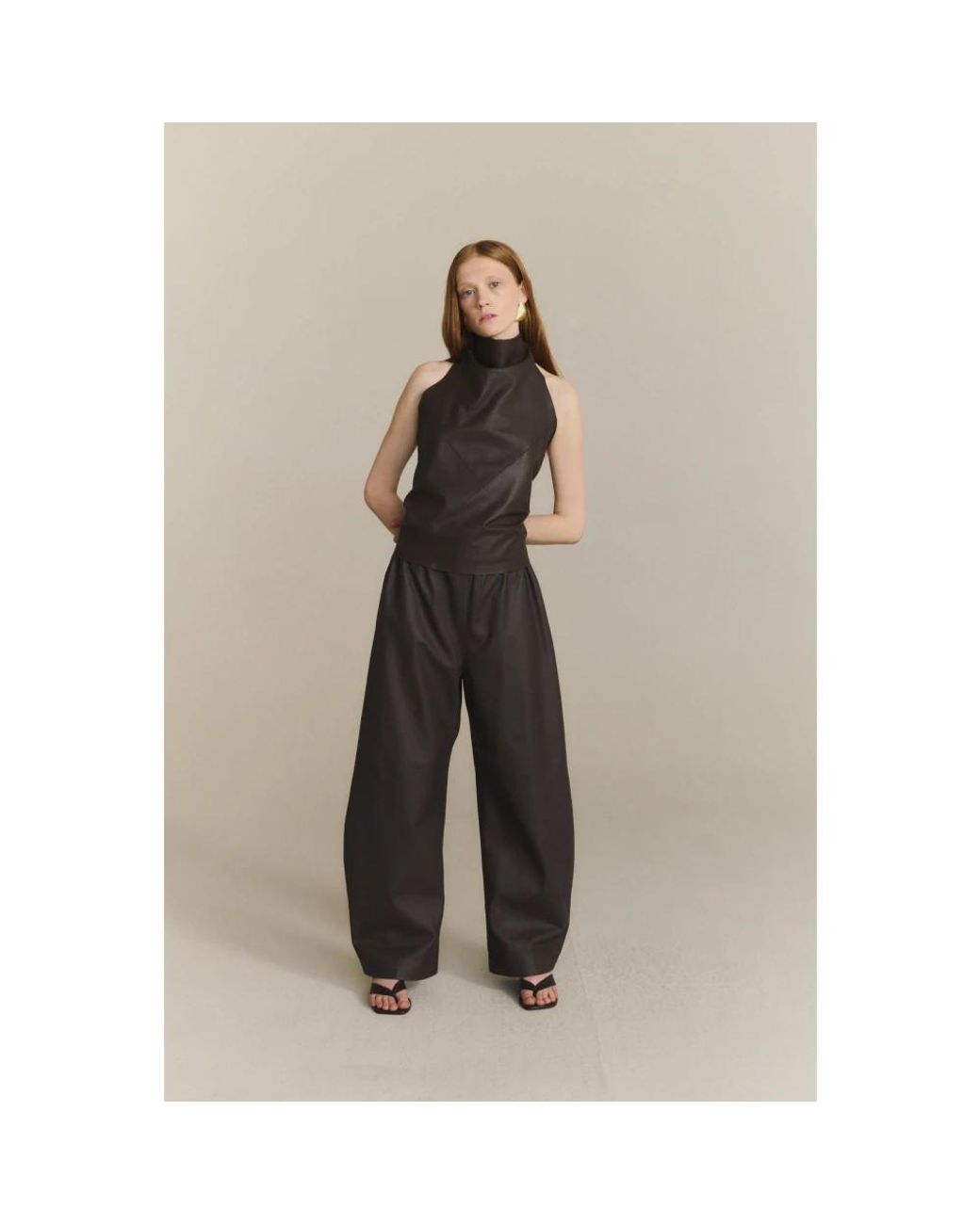 Cortana Brown Leather Trousers