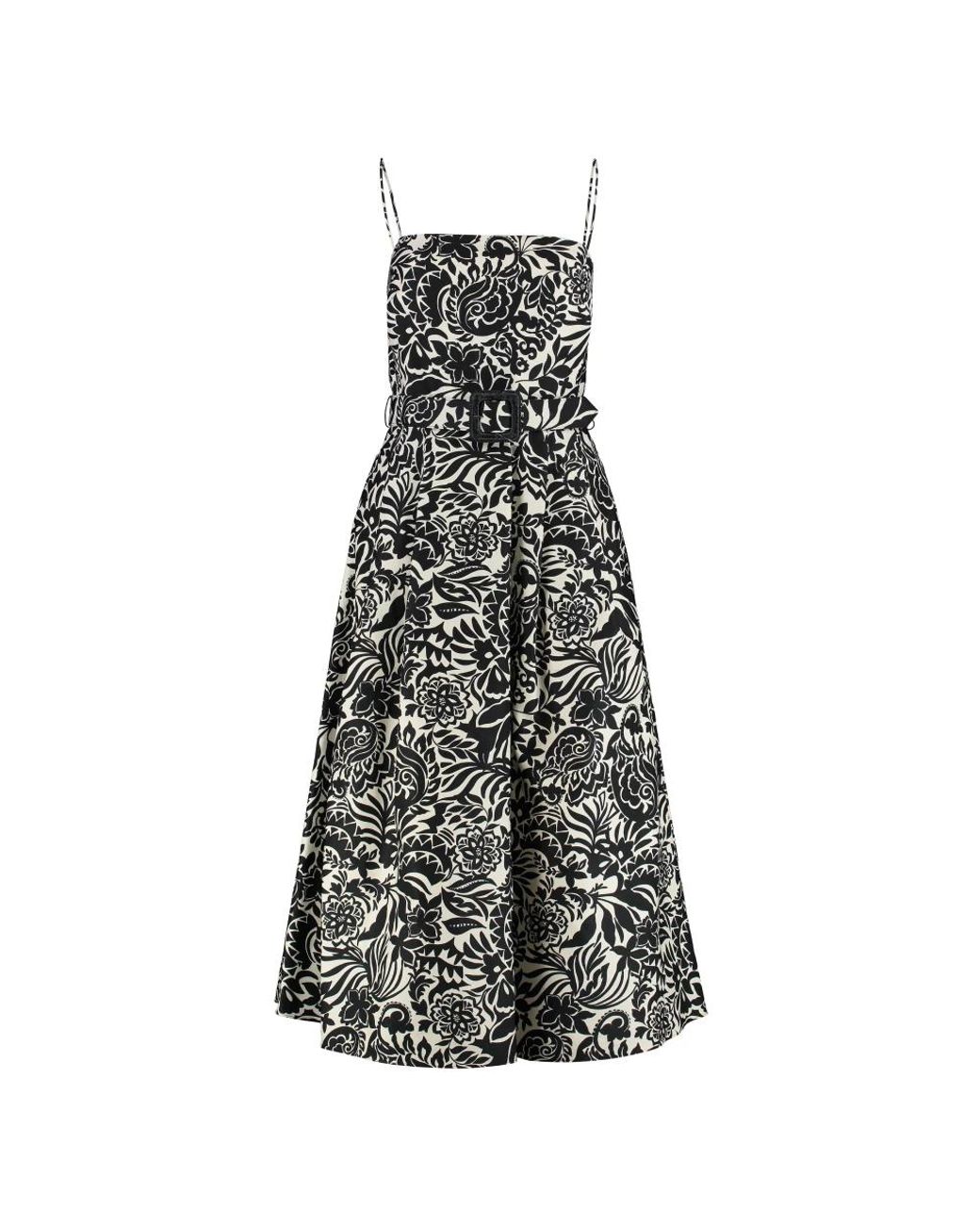 Ralph Lauren Kleedjes ,Zwart ,Polyester Midi-Slipdress Met Bloemenprint in het Black