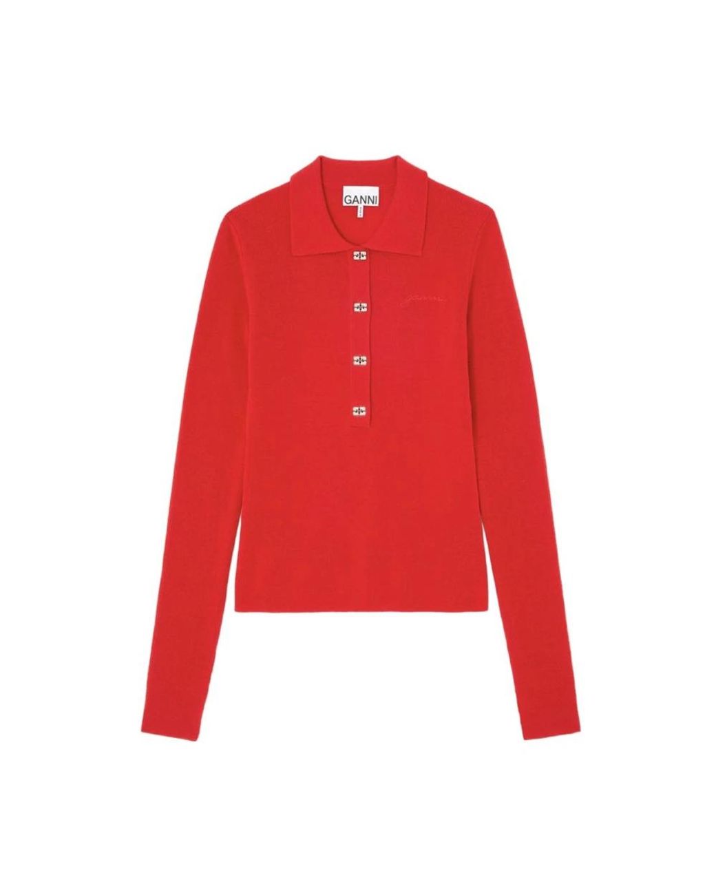 Ganni Red Round-Neck Knitwear