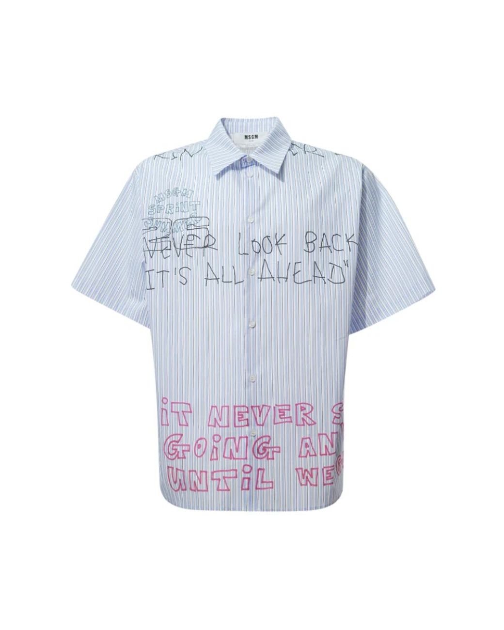 MSGM Blue Short Sleeve Shirts for men