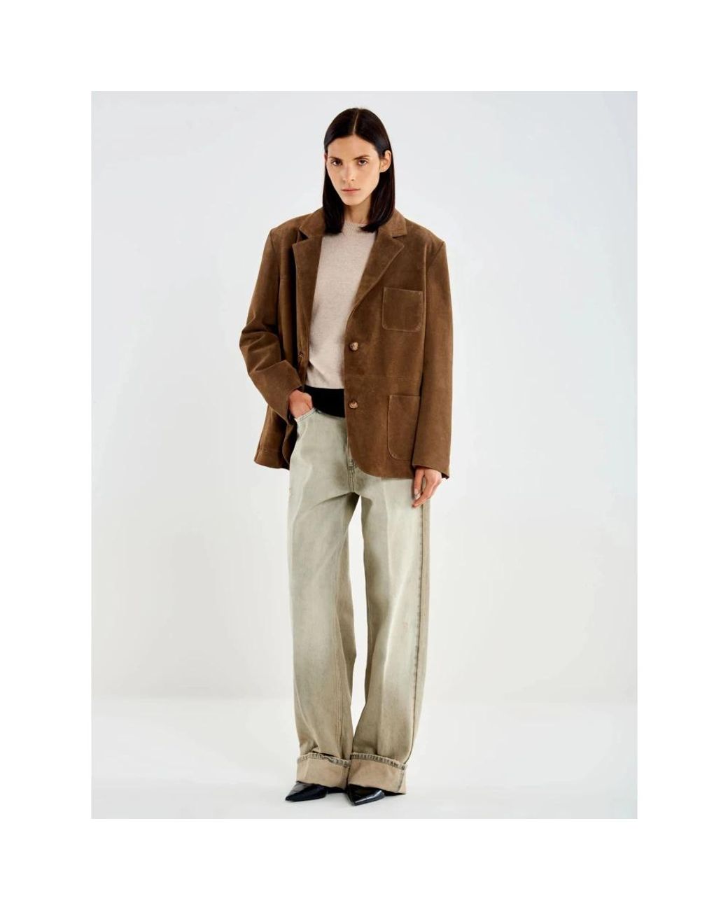 Leather Jackets ViCOLO de color Brown