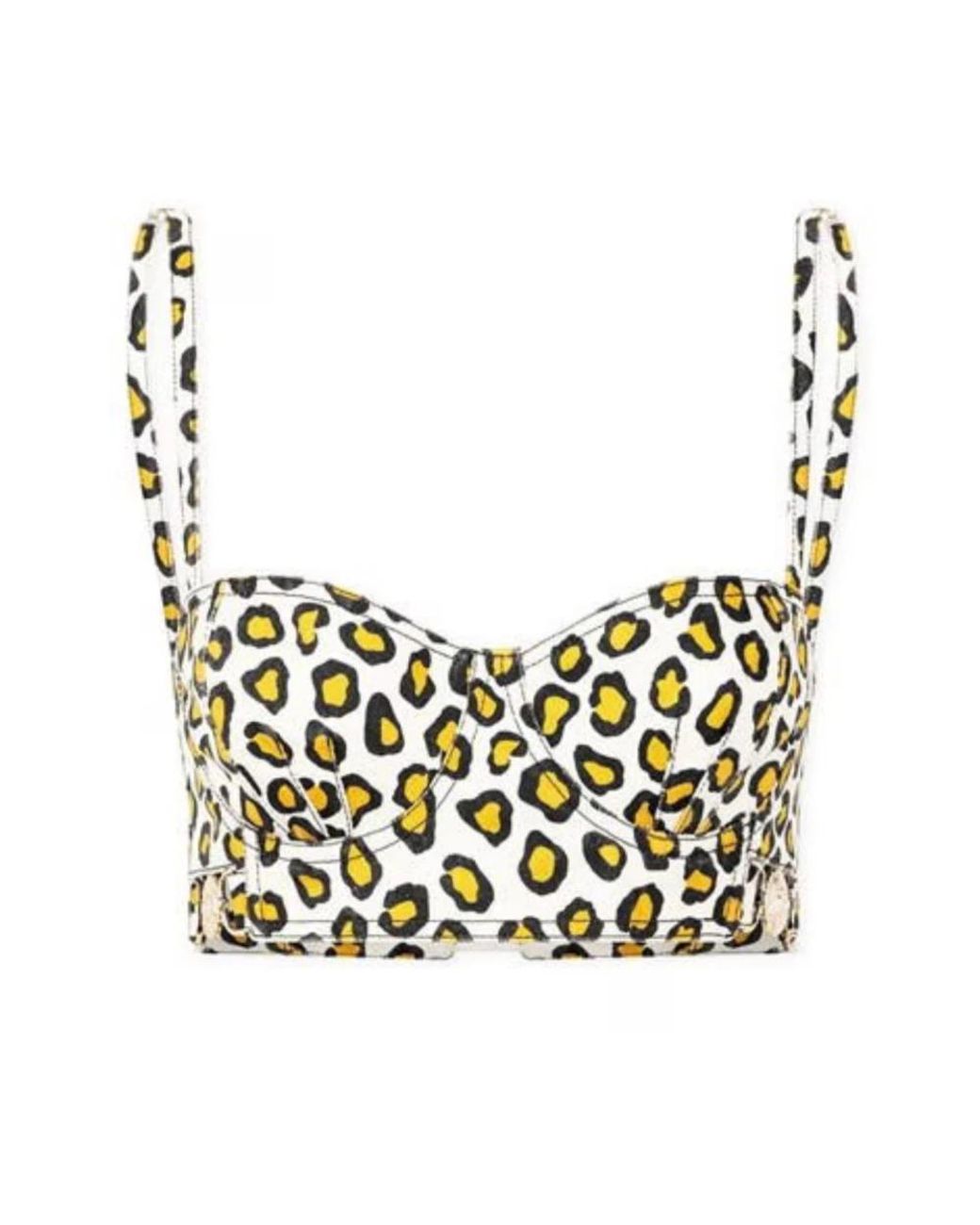 Rabanne Tops ,Veelkleurig ,Katoen Bralette Top Met Luipaardprint in het Black