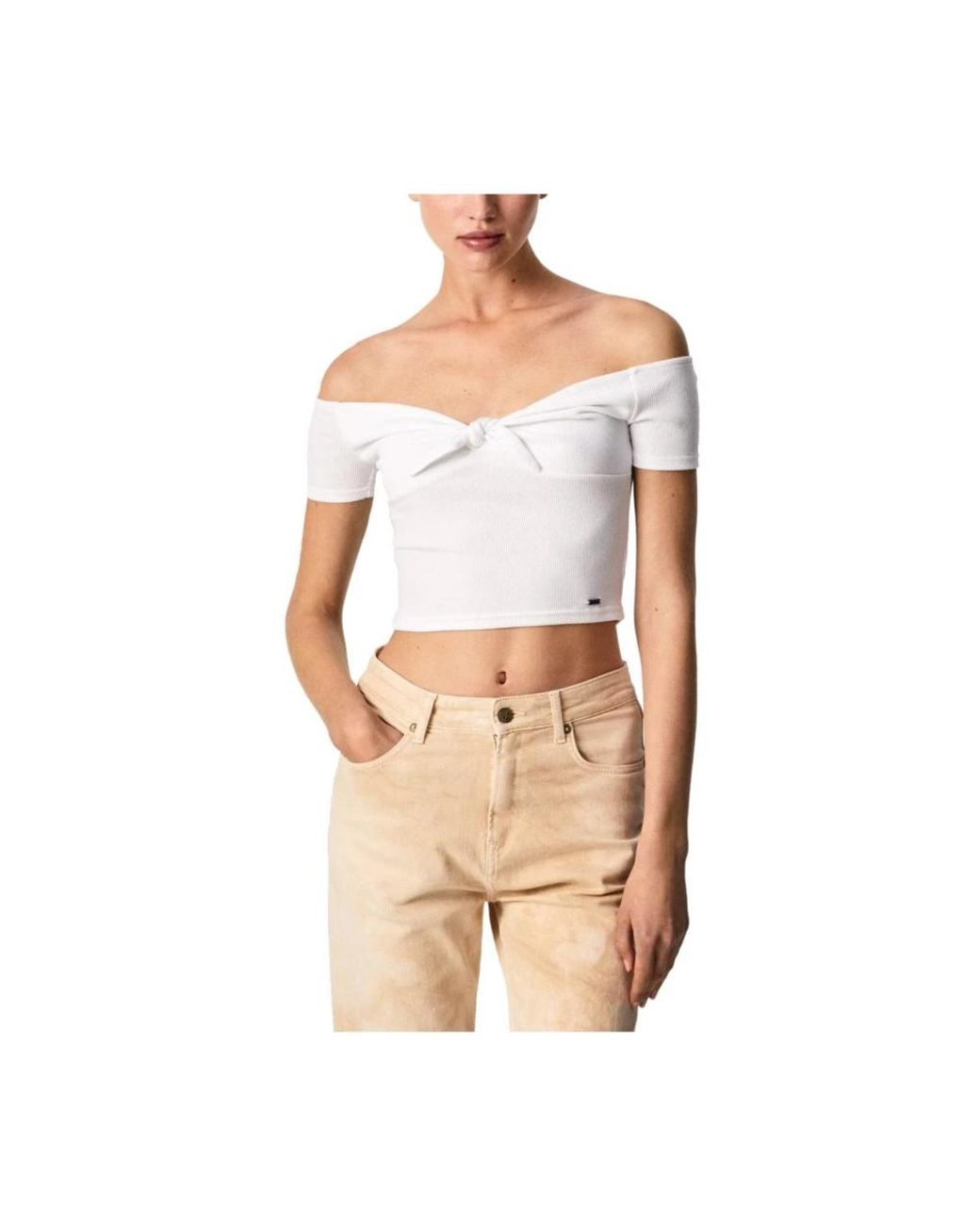 Pepe Jeans Overhemden ,Wit ,Polyester Beth Top in het Natural