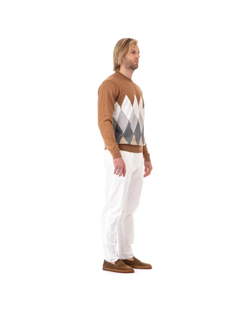 Ballantyne White Round-Neck Knitwear for men
