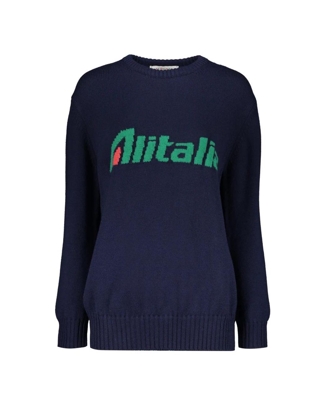 Alberta Ferretti Blue Round-Neck Knitwear