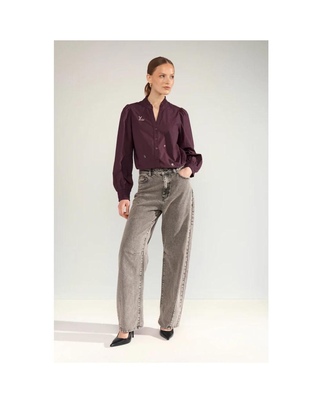 Shirts Numph de color Purple