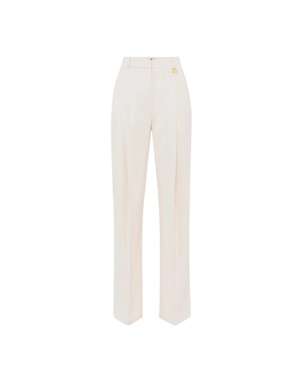 Elisabetta Franchi White Wide Trousers