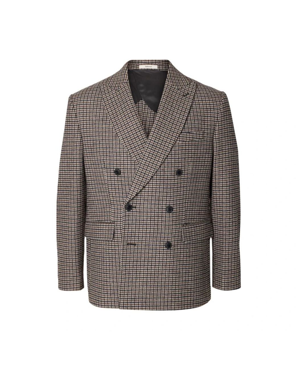 SELECTED Morris Check Blazer in Gray für Herren