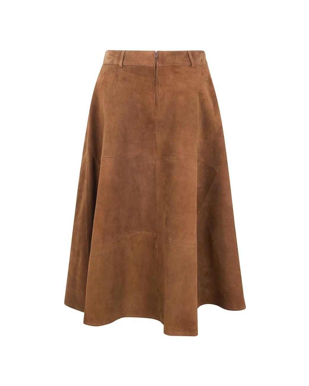 Semicouture Brown Leather Skirts