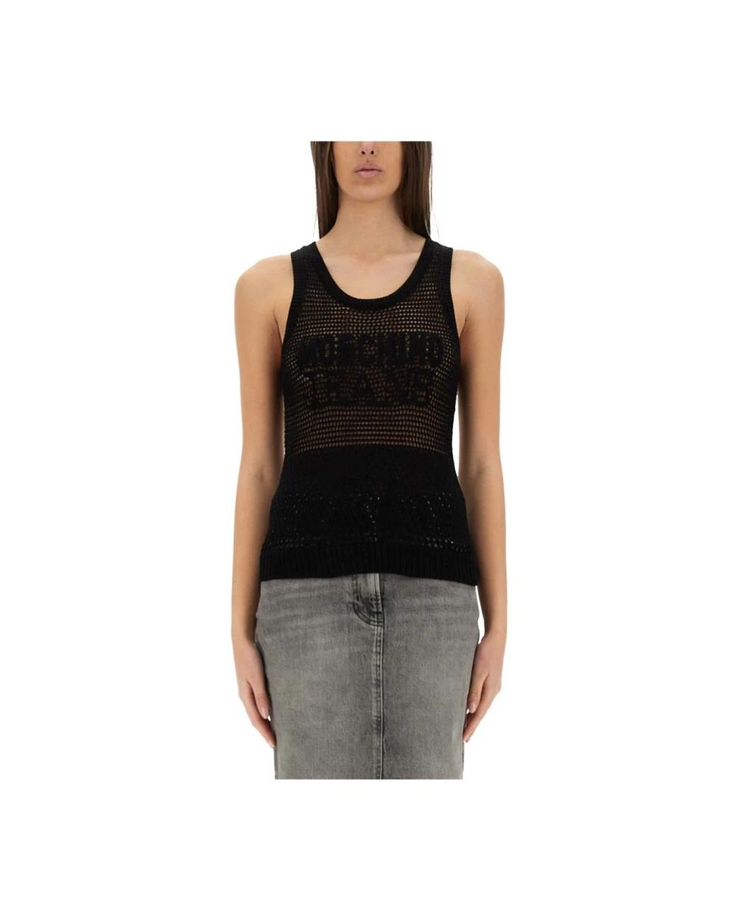 Moschino Black Sleeveless Tops
