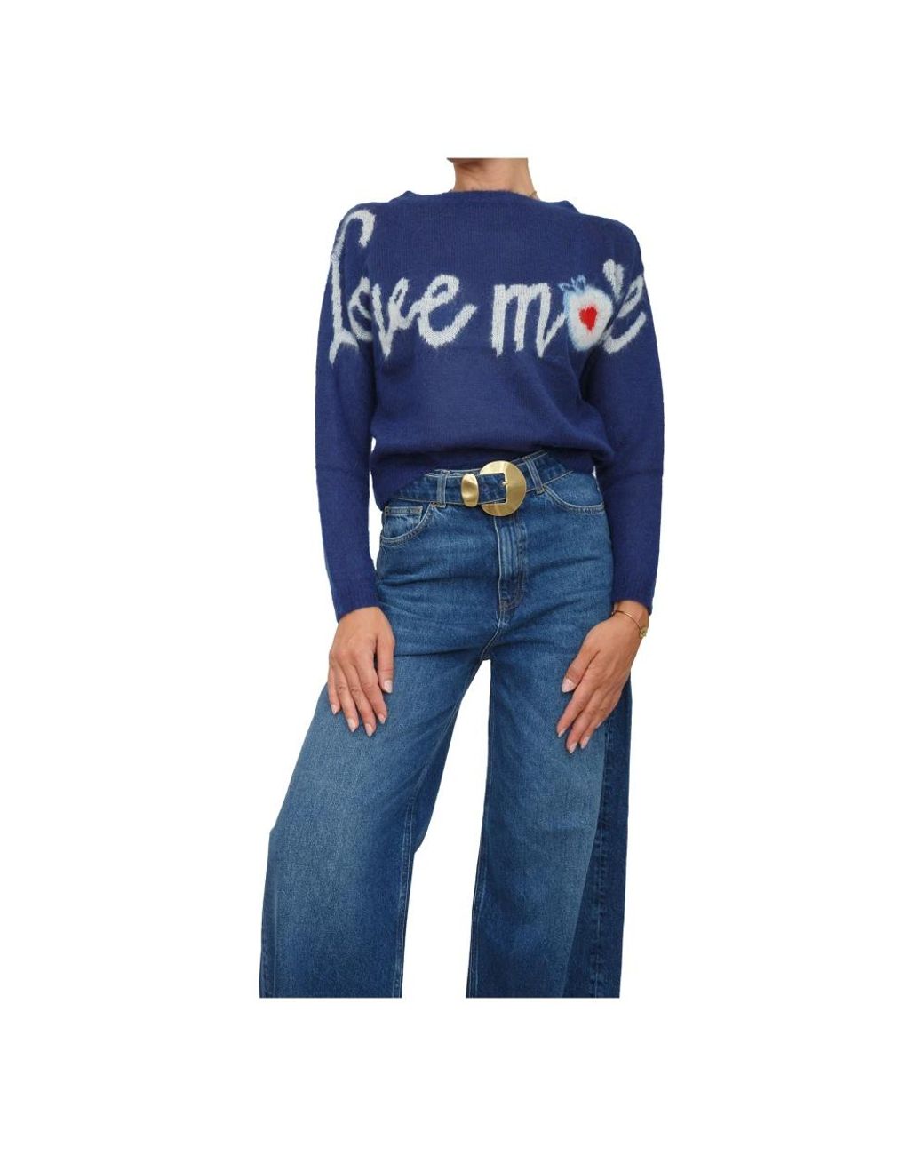 iBlues Blue Round-Neck Knitwear