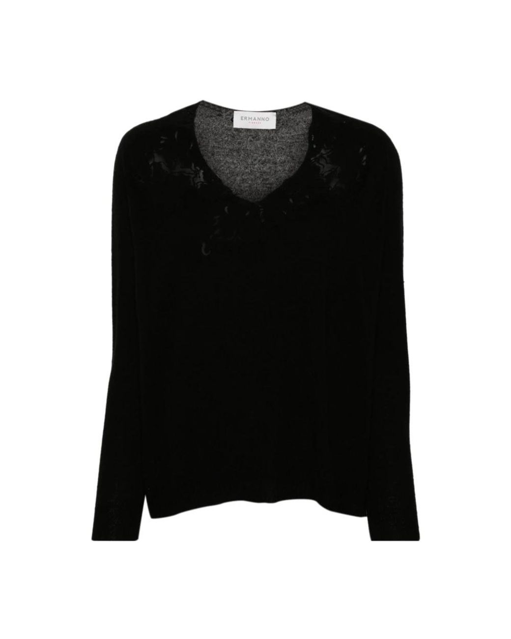 Ermanno Scervino Black V-Neck Knitwear