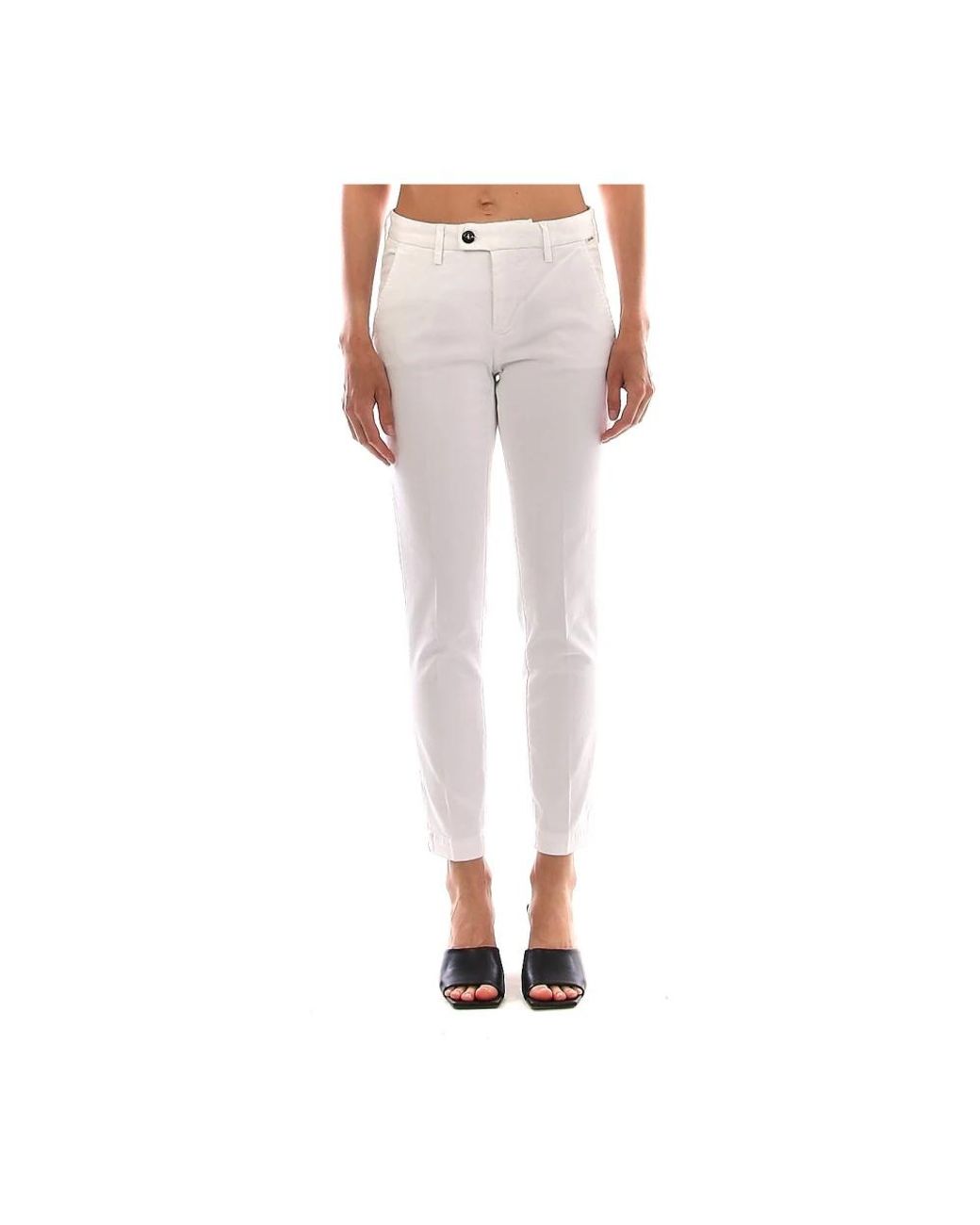 Roy Rogers Broeken ,Wit ,Witte Chino Flow Broek in het Pink