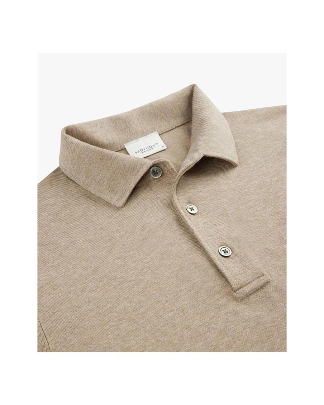 Profuomo Truien & Vesten ,Katoen Luxury Basic Onepiece Polo in het Natural voor heren