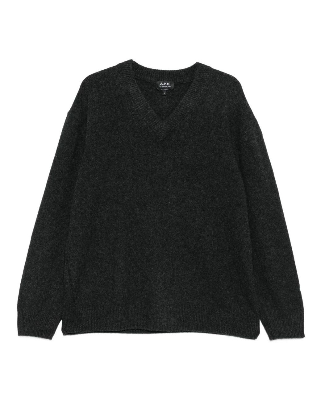 A.P.C. Black V-Neck Knitwear for men