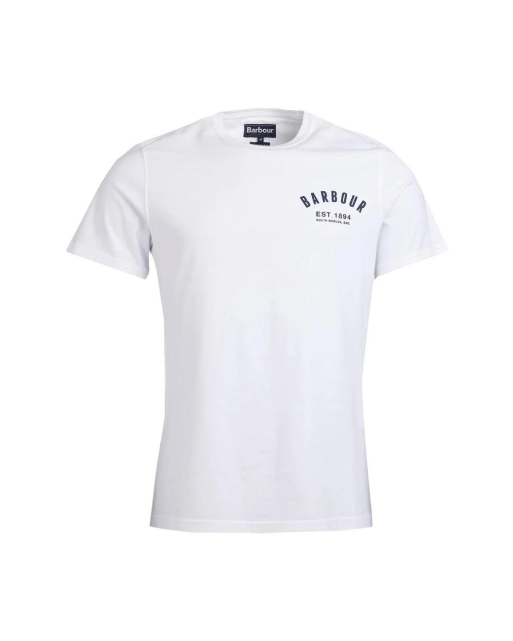 Barbour Tops ,Wit ,Katoen Preppy Tee Wit Katoenen Jersey T-Shirt in het White voor heren