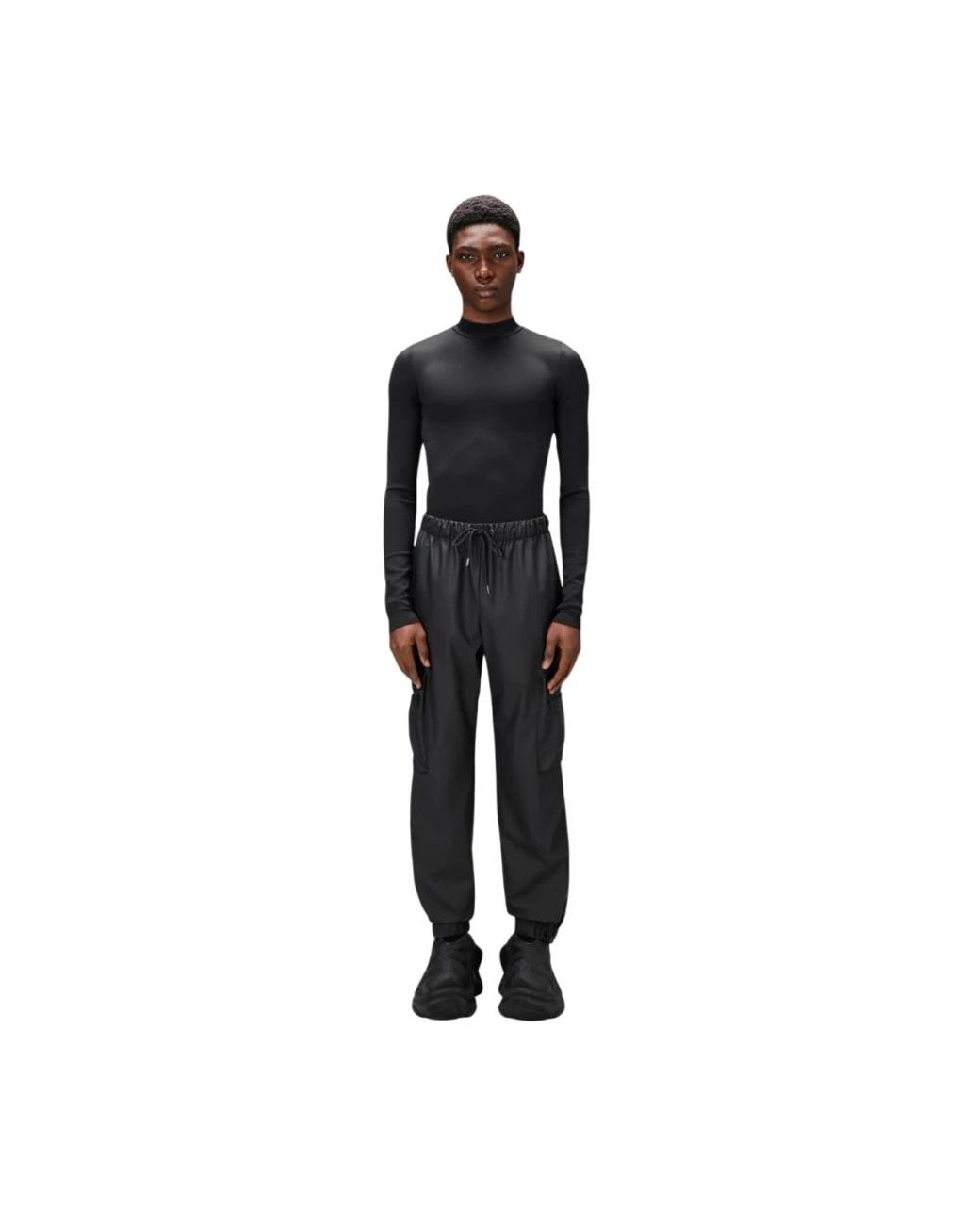 Rains Black Straight Trousers for men