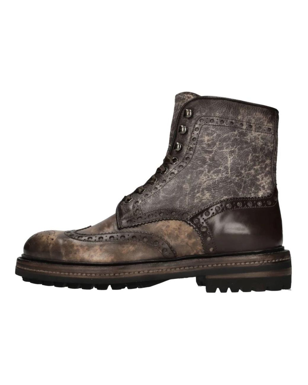 Santoni Brown Lace-Up Boots