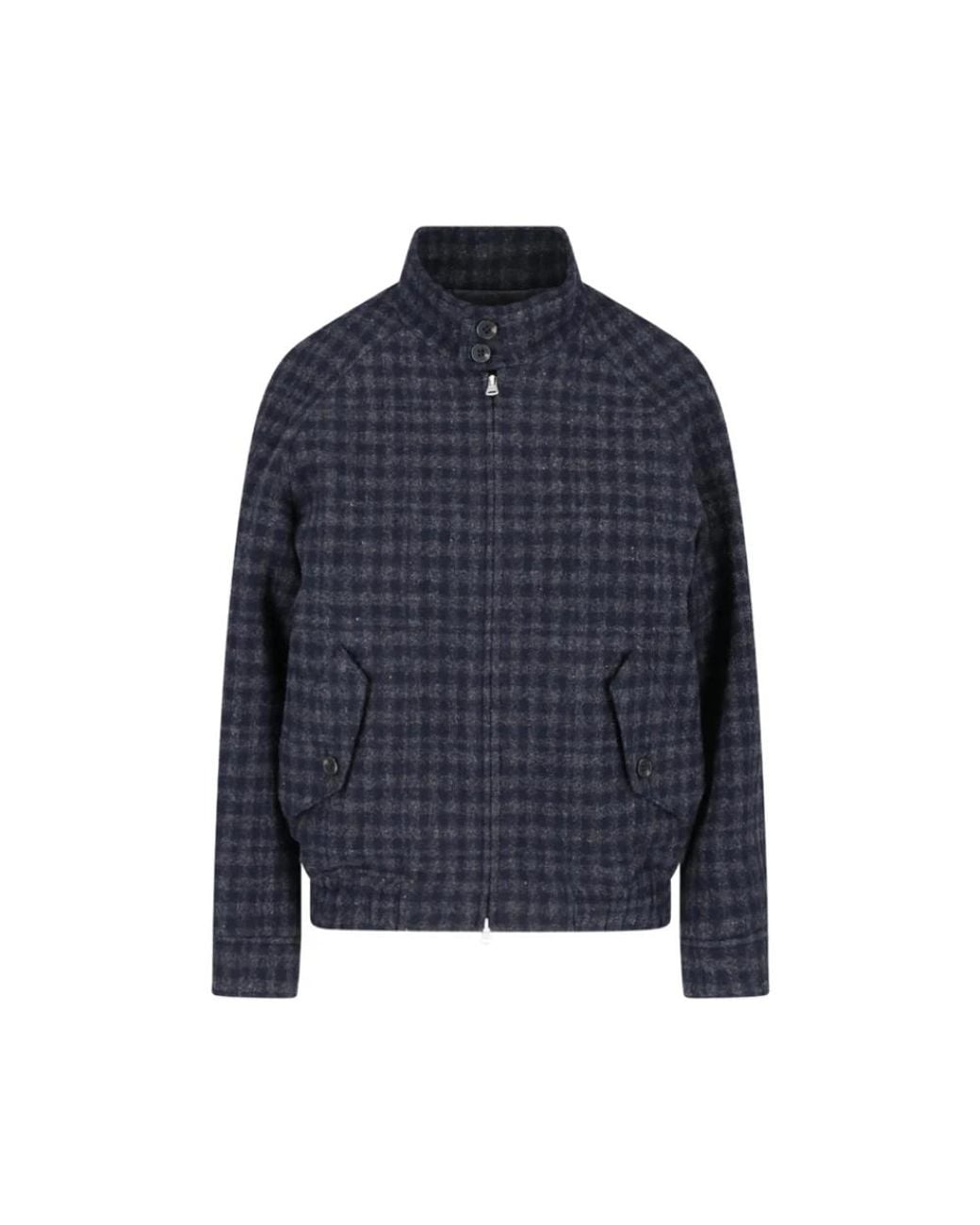 DUNST Blue Wolljacke Mit Karomuster