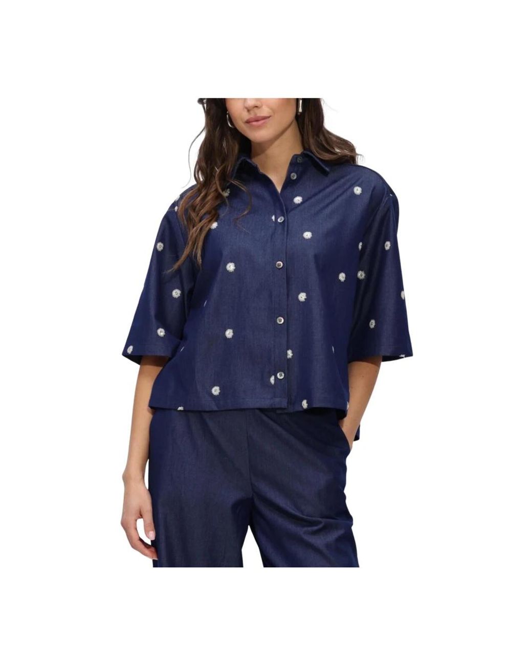 Nukus Isa Blouse Glossy in het Blue