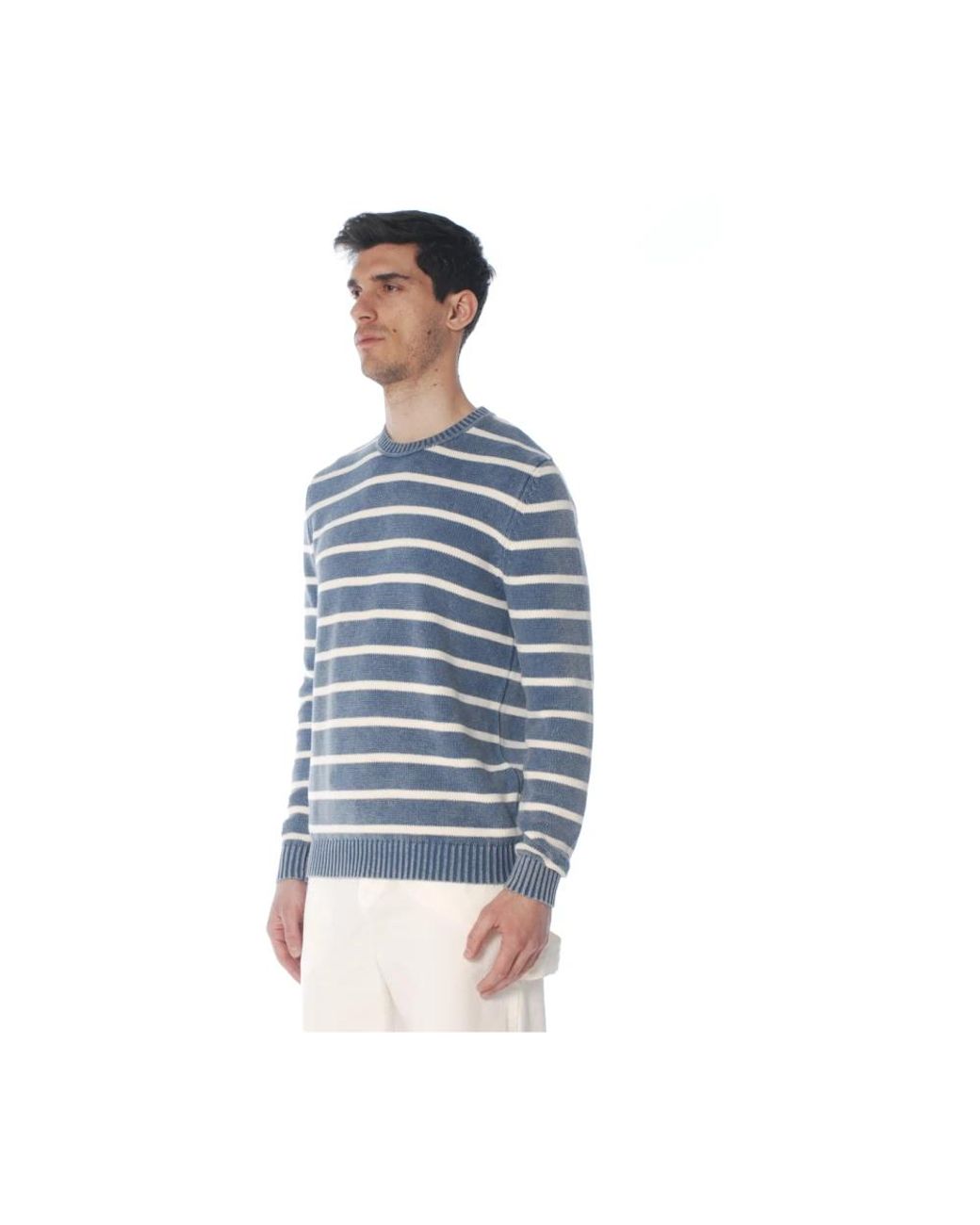 Mc2 Saint Barth Blue Round-Neck Knitwear for men