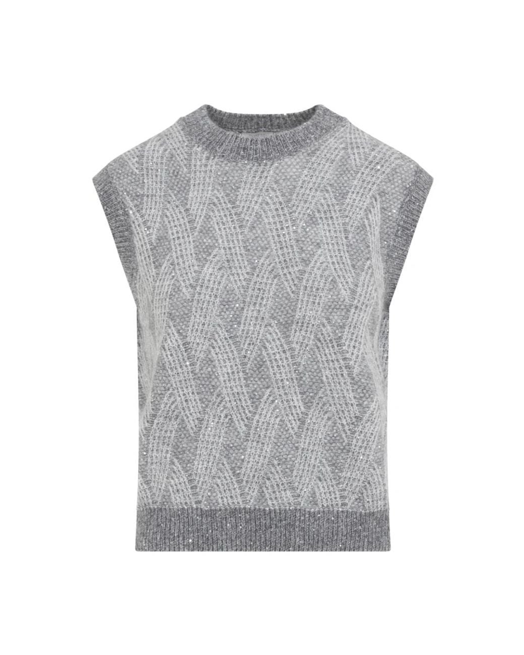 Peserico Gray Sleeveless Jumpers