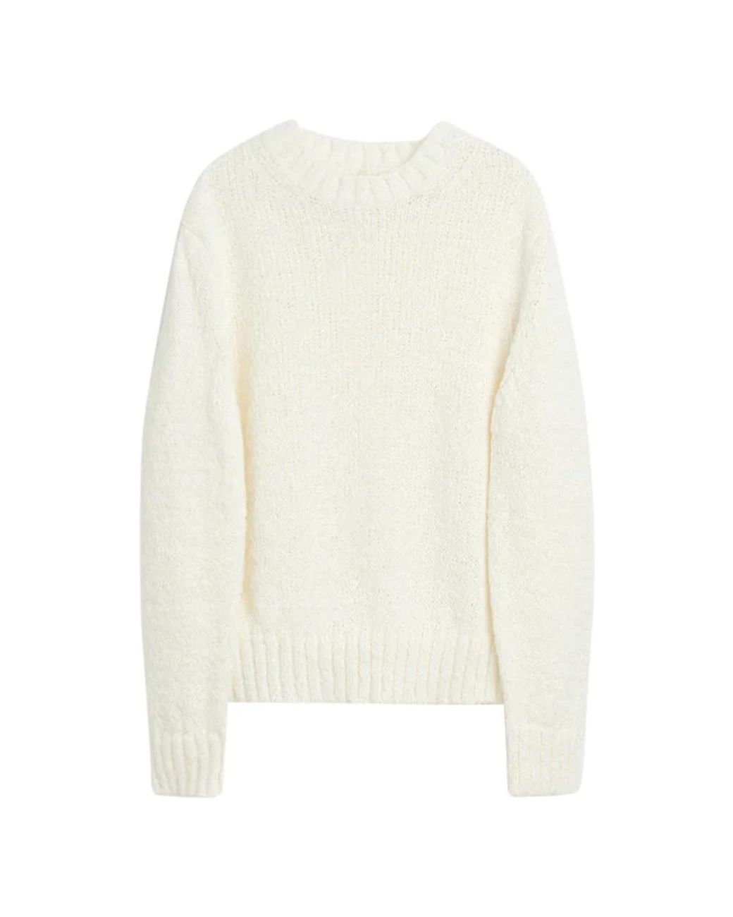 sunflower White Round-Neck Knitwear for men